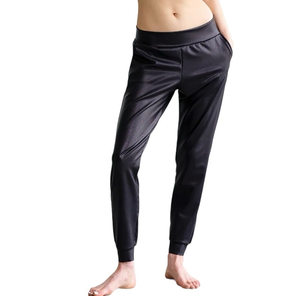 Commando Faux Leather Jogger Pants Black Size Medium Relaxed Fit